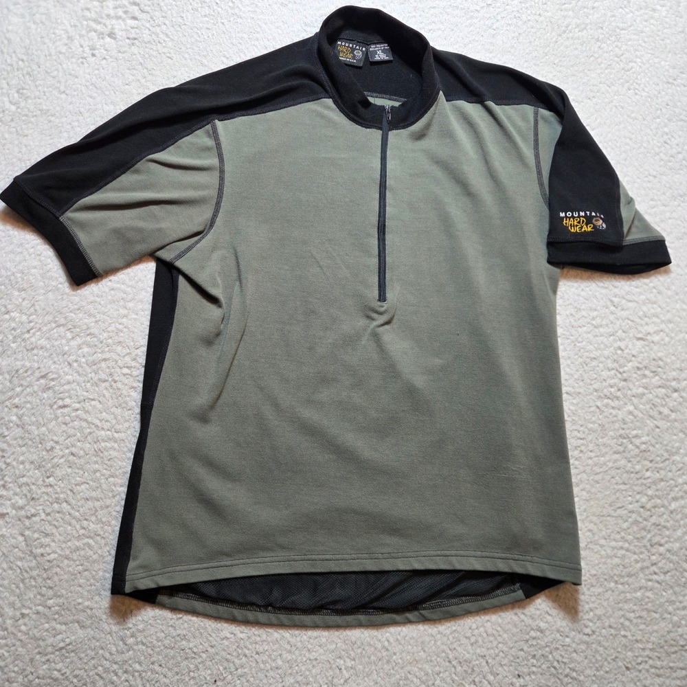 Vintage 90s Mountain Hardwear Cycling Jersey Mens XL Green Black pockets